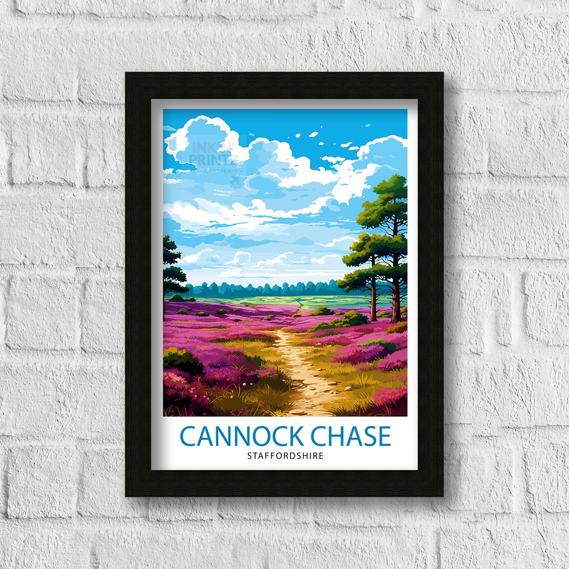 Cannock Chase AONB Travel Poster, Staffordshire Woodland - Image 3