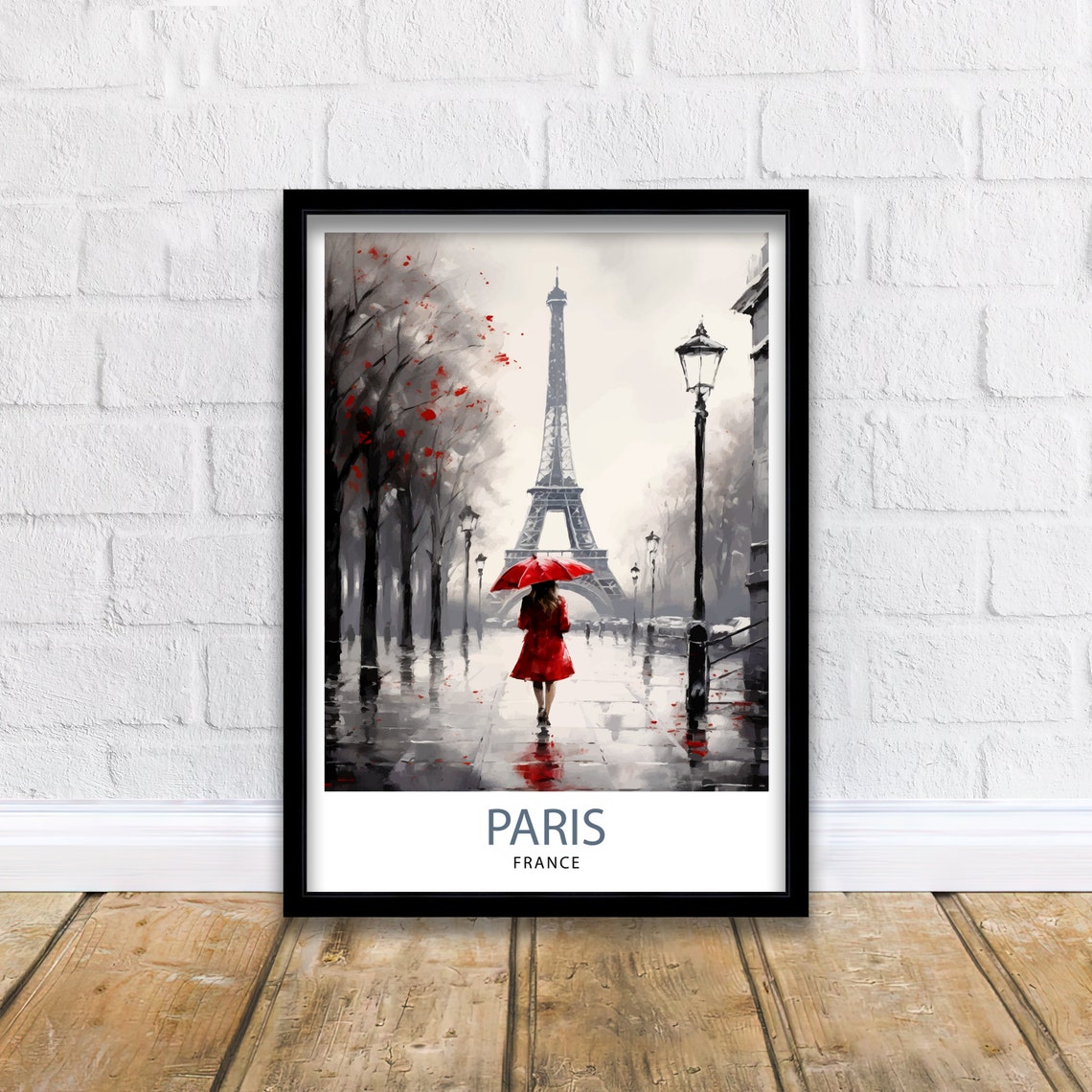 Paris France Travel Print Paris Wall Art Eiffel Tower Art France Travel Poster Paris Home Decor French Illustration Parisian Art Print