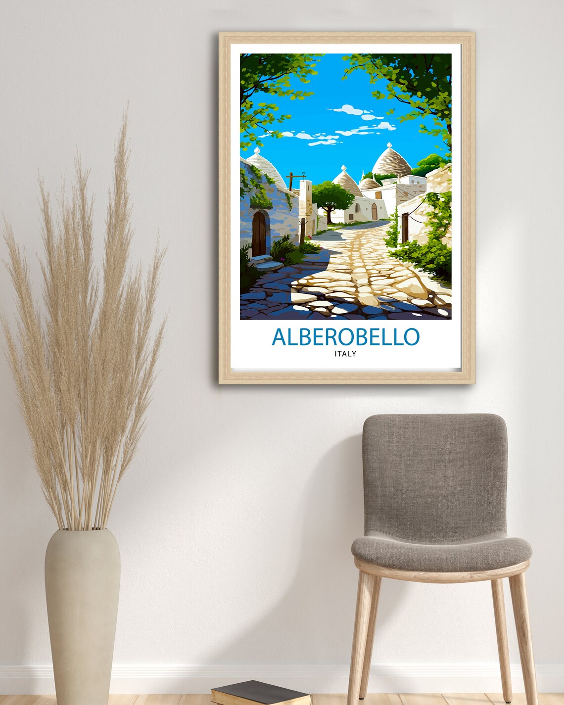 Alberobello Italy Trulli Stone Huts Cobblestone Street Travel Poster - Image 3