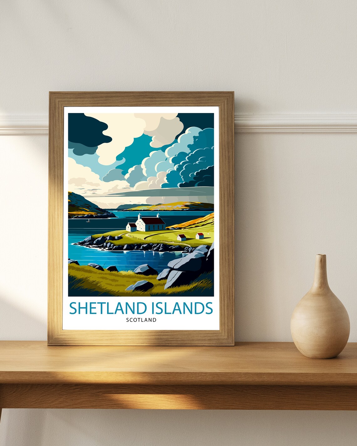 Shetland Islands Travel Poster, Scotland Art Print - Image 2