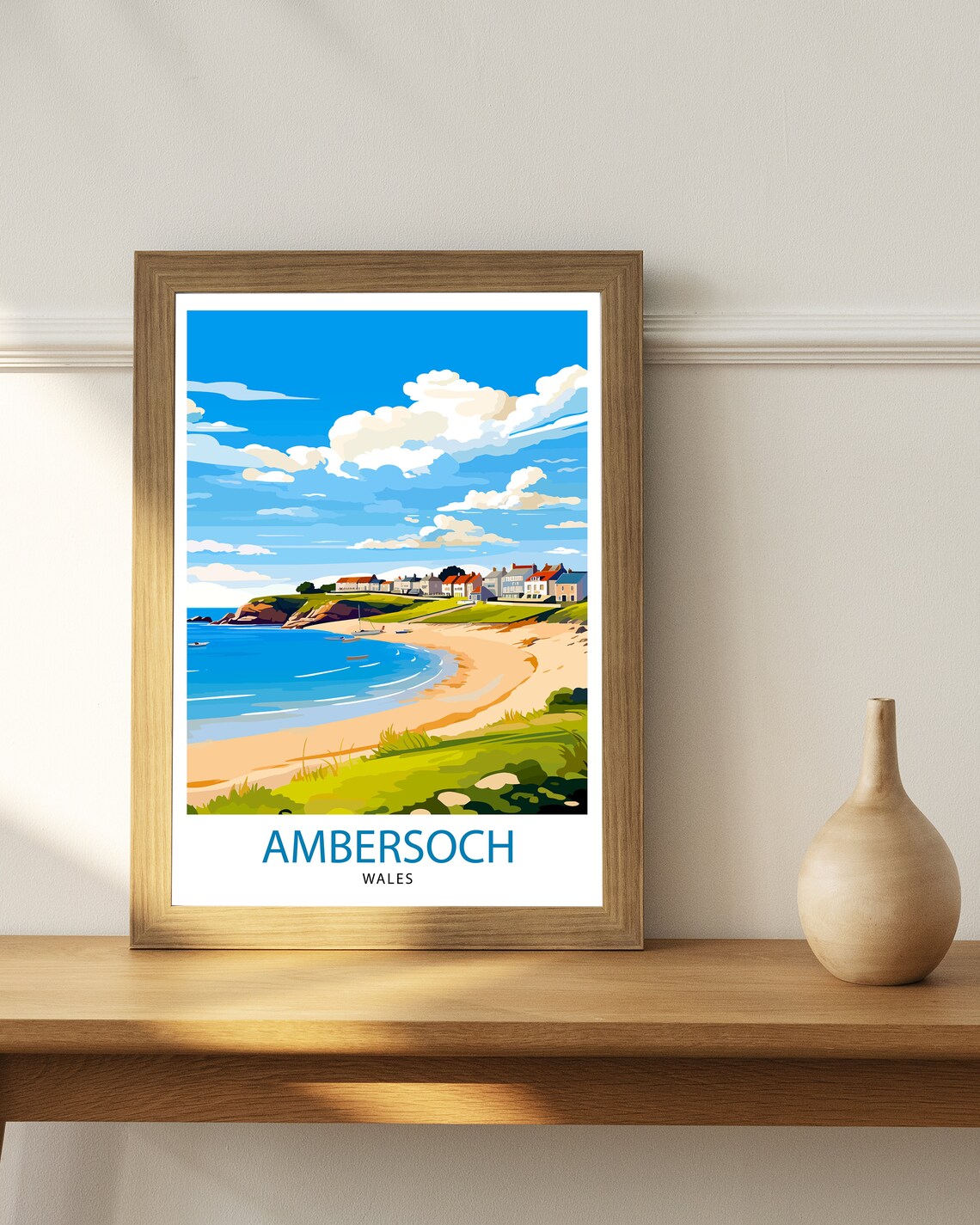 Abersoch Wales Travel Poster, Travel Print - Image 3