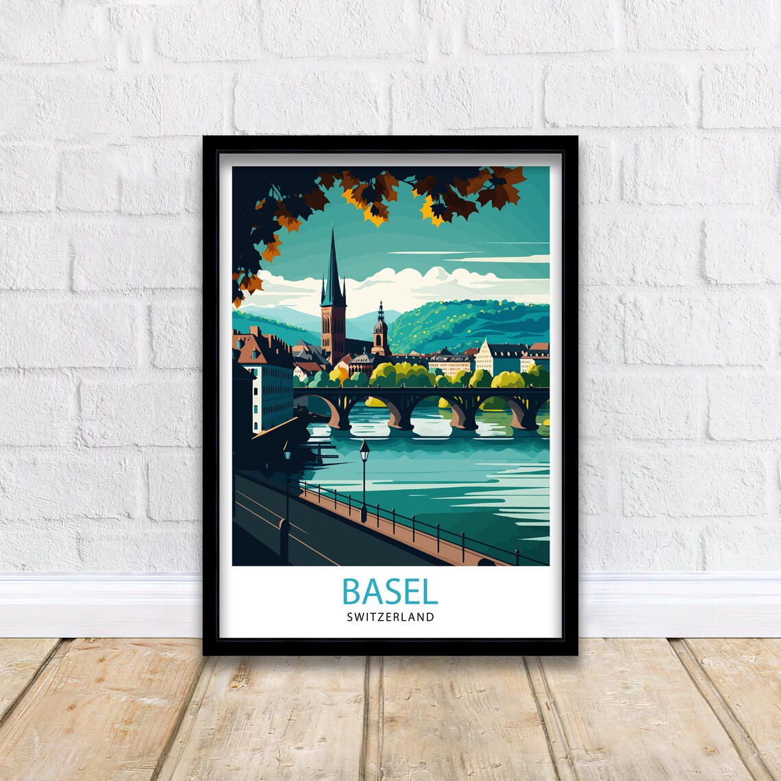 Basel Switzerland Travel Poster, Basel Wall Art - Image 2
