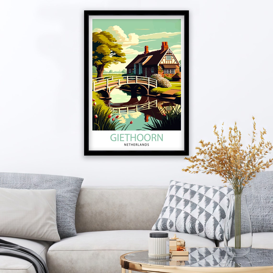 Giethoorn Netherlands Travel Print Giethoorn Wall Decor Giethoorn Poster Netherlands Travel Prints Giethoorn Art Print Giethoorn - Image 2