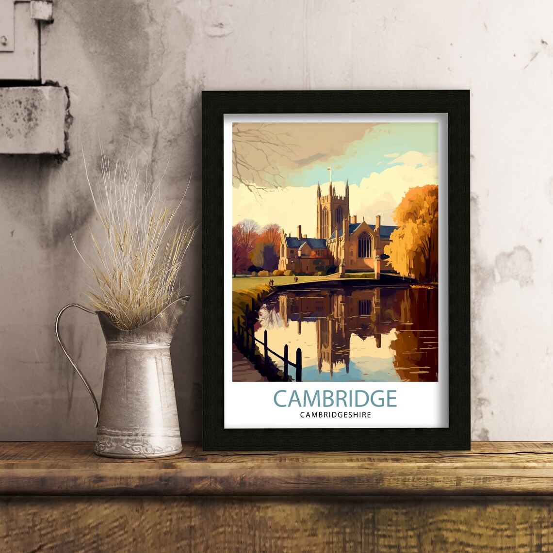 Cambridgeshire Travel Print Cambridgeshire Wall Art Cambridgeshire Home Decor Cambridgeshire Illustration Cambridgeshire Travel Poster - Image 2