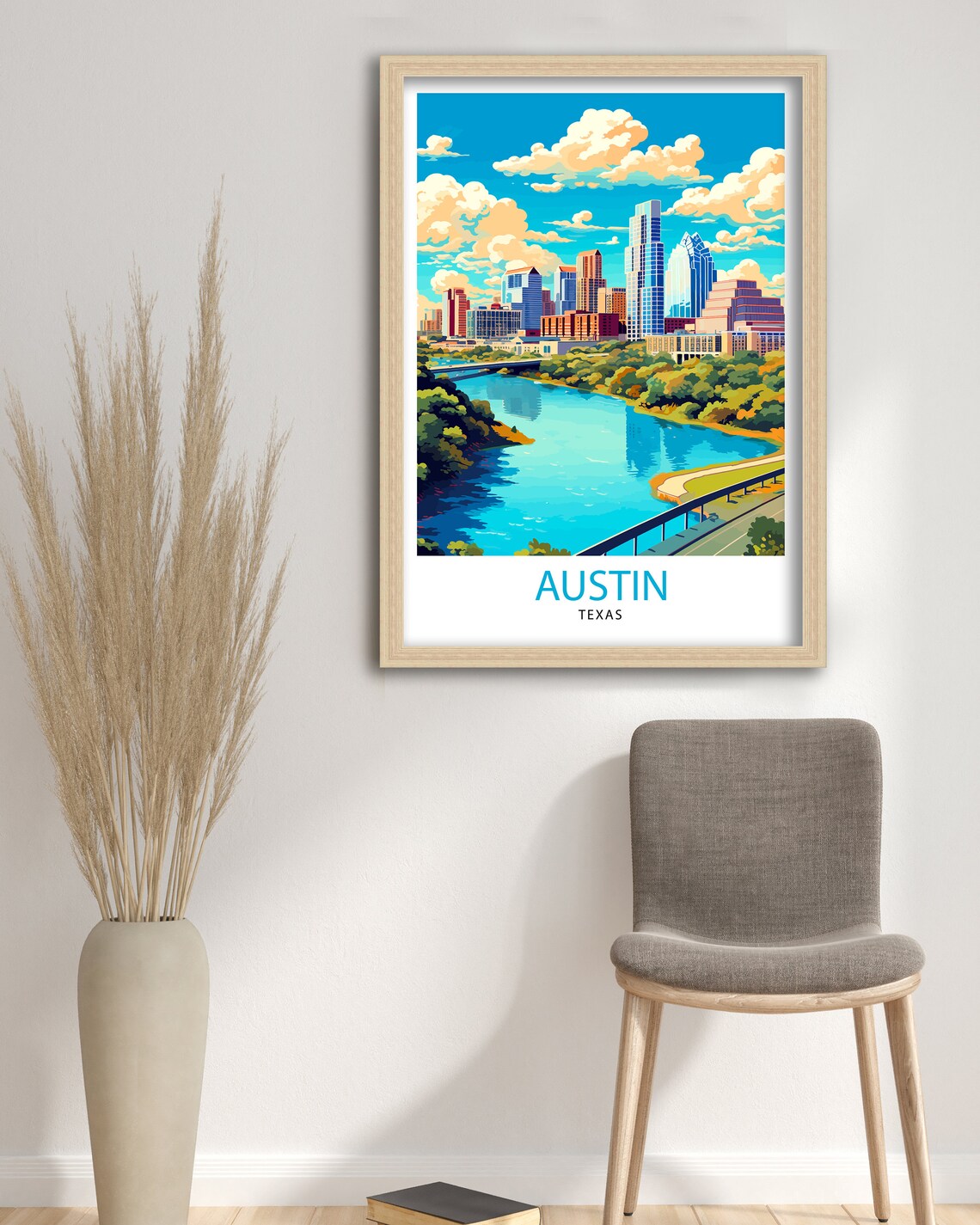 Austin Texas Travel Poster, Cityscape Wall Art - Image 3