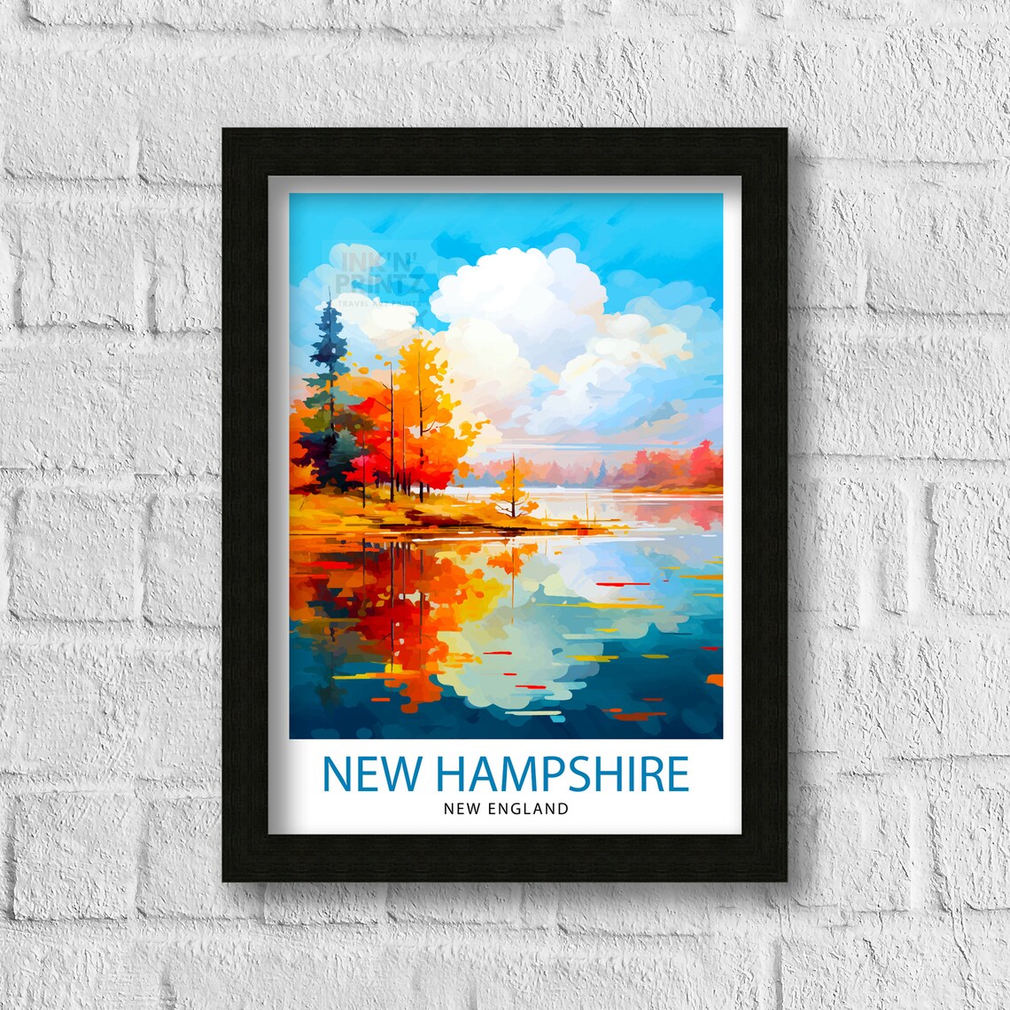 New Hampshire Travel Poster, USA Wall Decor - Image 3