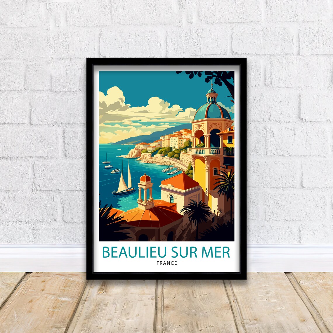 Beaulieu Sur Mer Travel Poster, French Riviera - Image 2