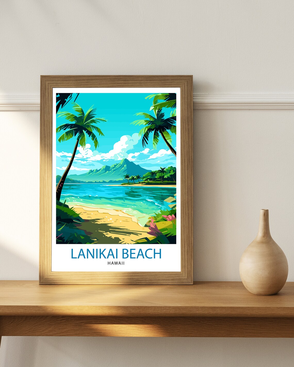 Lanikai Beach Hawaii Travel Poster, Lanikai - Image 2