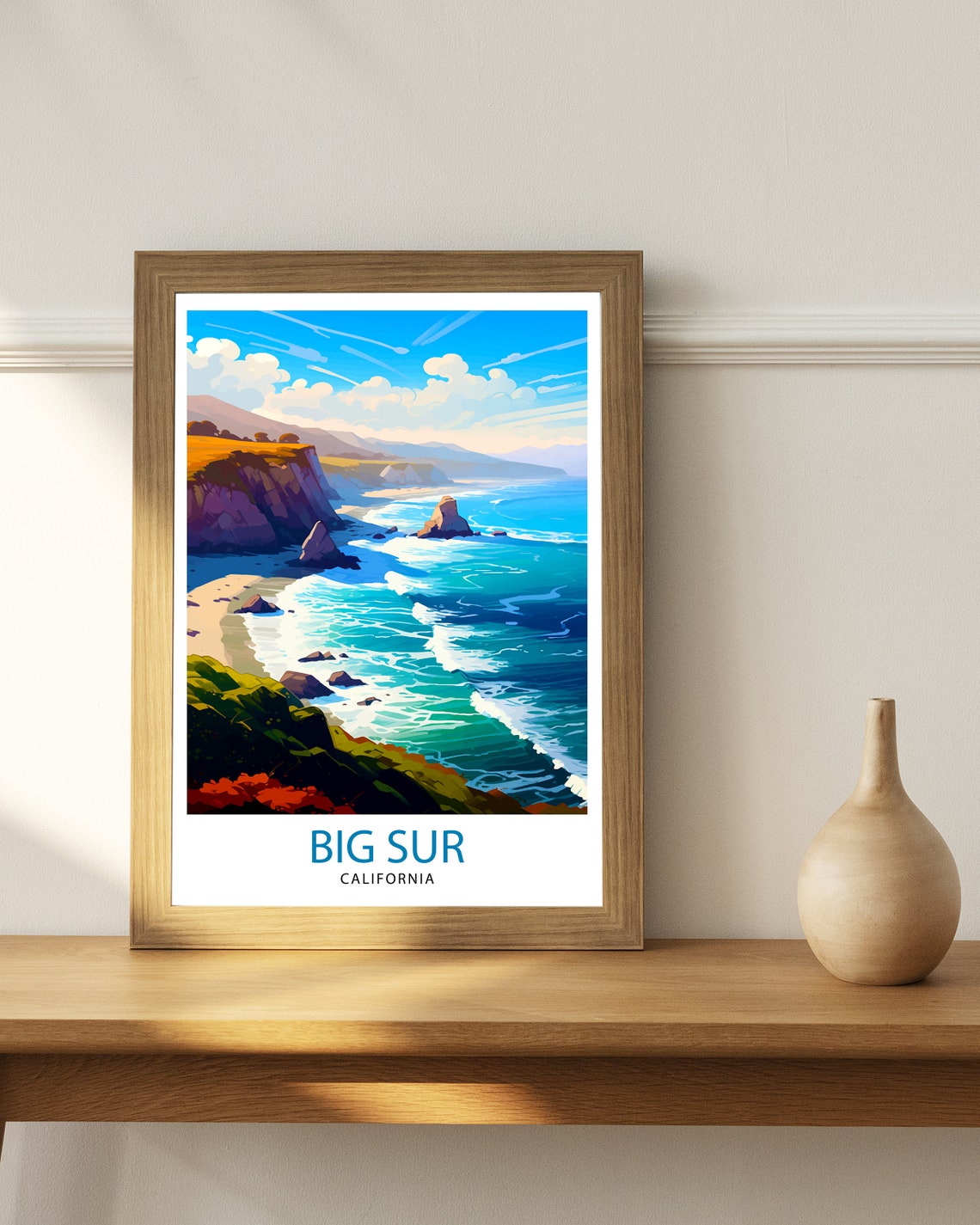 Big Sur California Rugged Pacific Coastline Cliffs View Poster - Image 2
