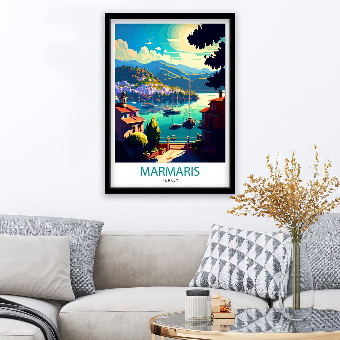 Marmaris Turkey Travel Poster, Europe Wall Art - Image 2