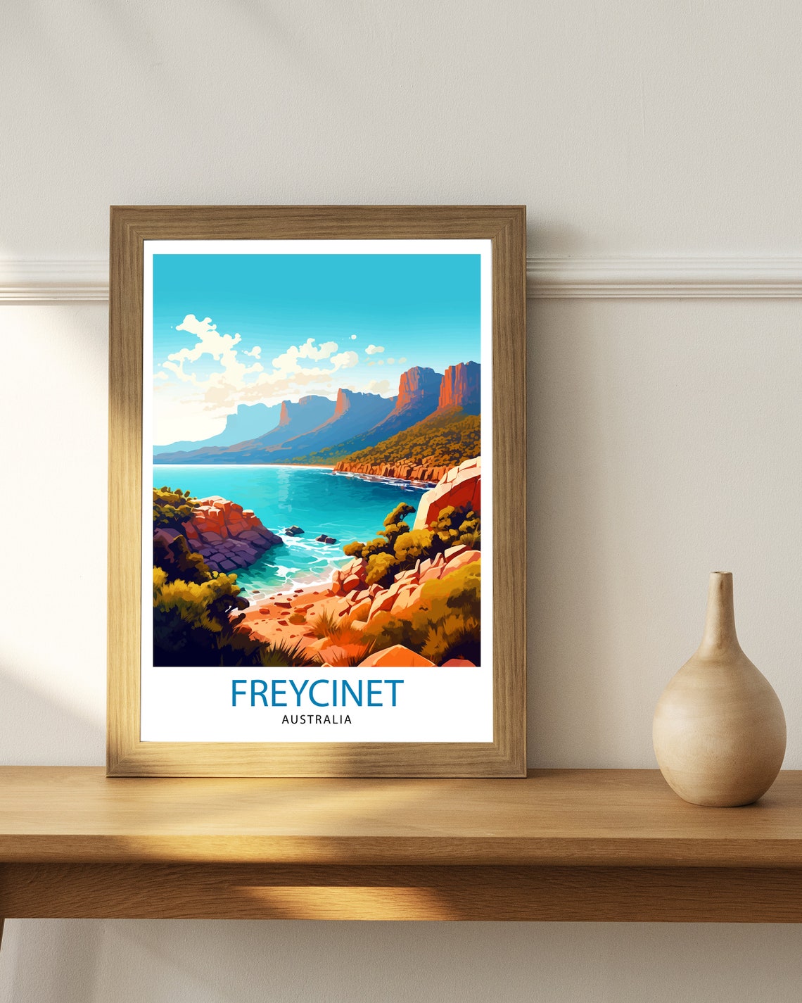 Freycinet Australia Red Granite Cliffs Turquoise Bay Bold Coast Poster - Image 3
