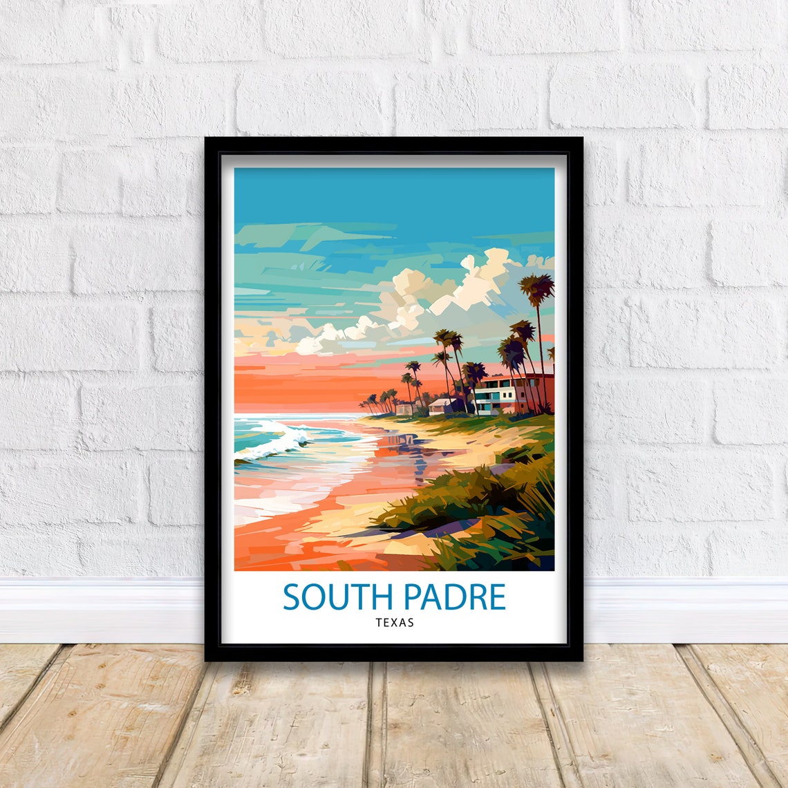 South Padre Island Travel Print South Padre Island Wall Decor South Padre Island Poster Texas Travel Prints South Padre Island Art Print - Image 2