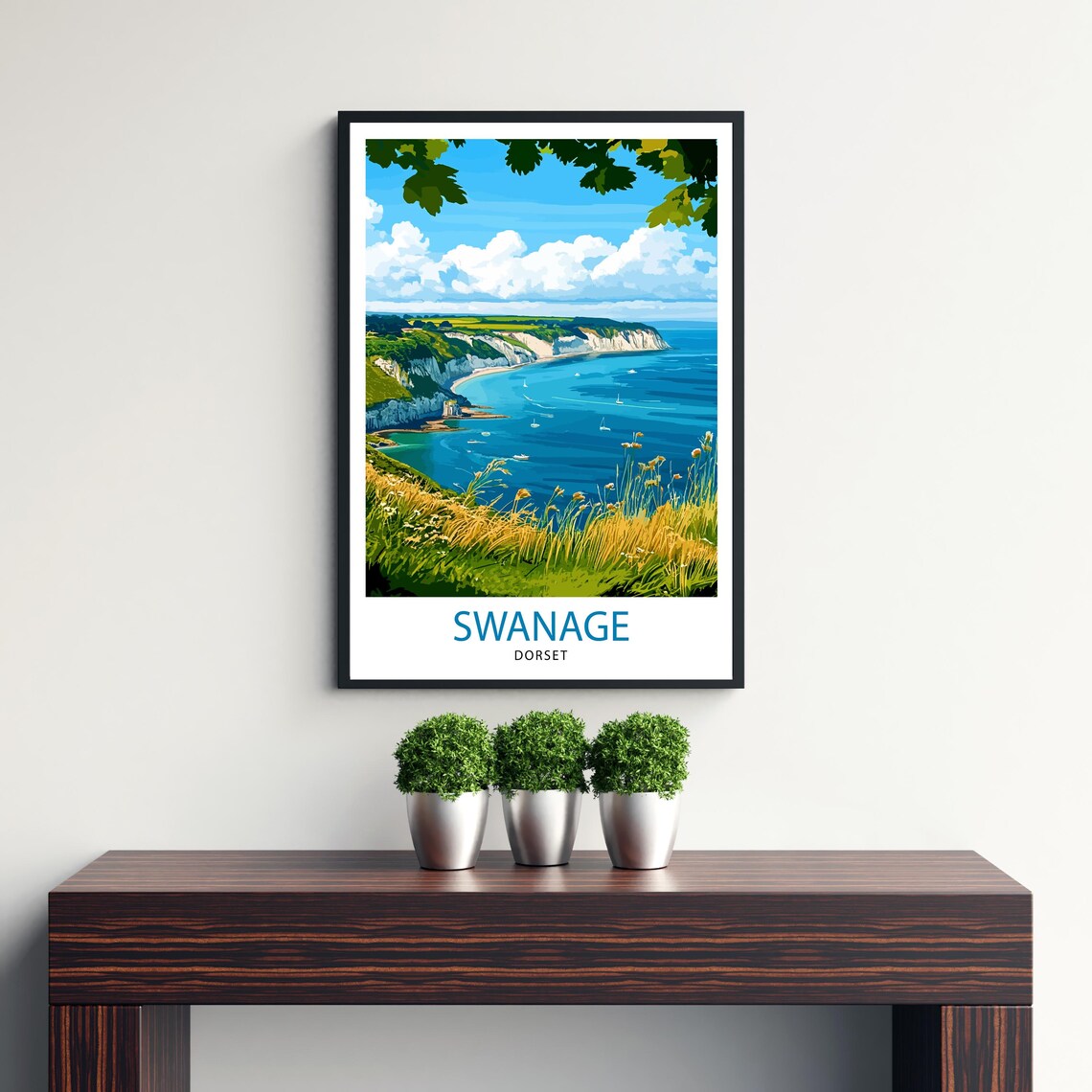 Swanage Dorset Travel Poster, English Place Print - Image 2