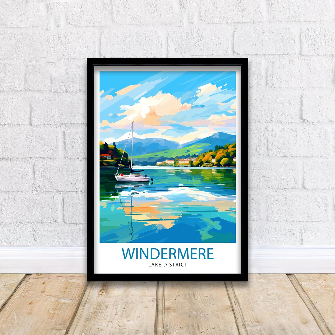 Lake Windermere Travel Print, Lake District Poster - Image 2