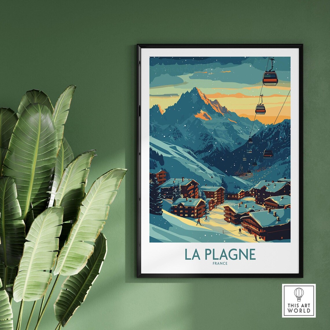 La Plagne Poster, France Ski Lodge Art Print - Image 2