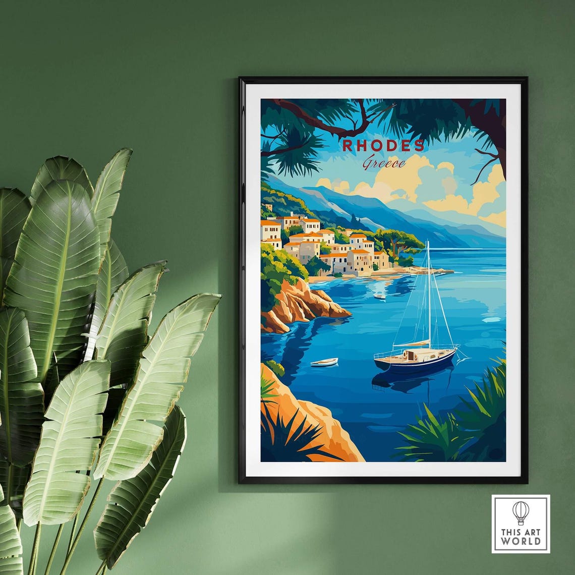 Rhodes Travel Poster, Greece Illustration - Image 2