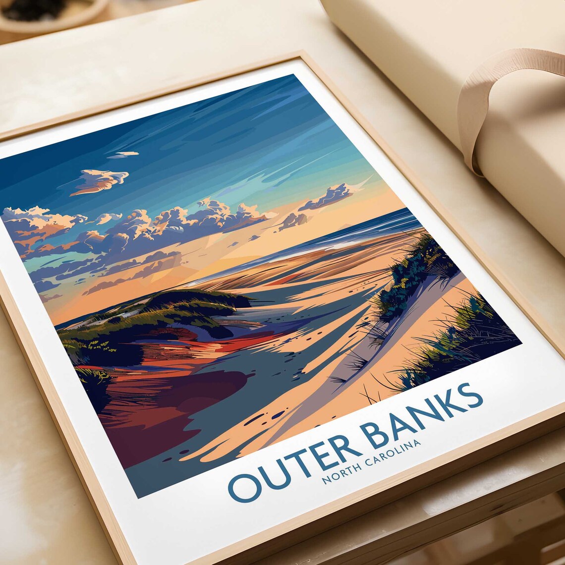 Outer Banks Island Travel Poster, North Carolina