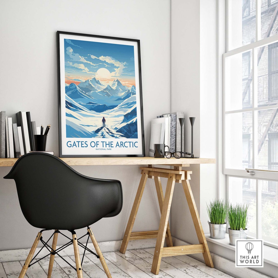 Gates Of The Arctic National Park Snowy Mountain Skier Poster - Image 4