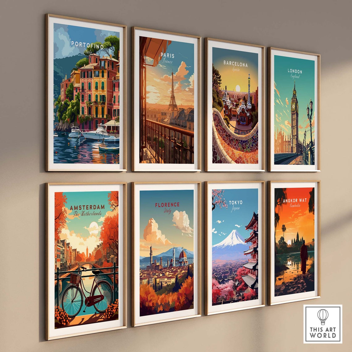 Portofino Travel Print Italy Travel Poster Portofino Artwork Poster Gift Italy Home Decor Portofino Illustration Art Lover Italy Print - Image 3