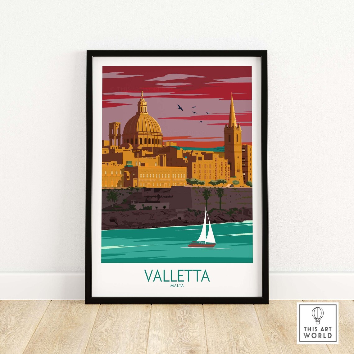 Valletta Travel Poster, Malta Wall Art Print - Image 4