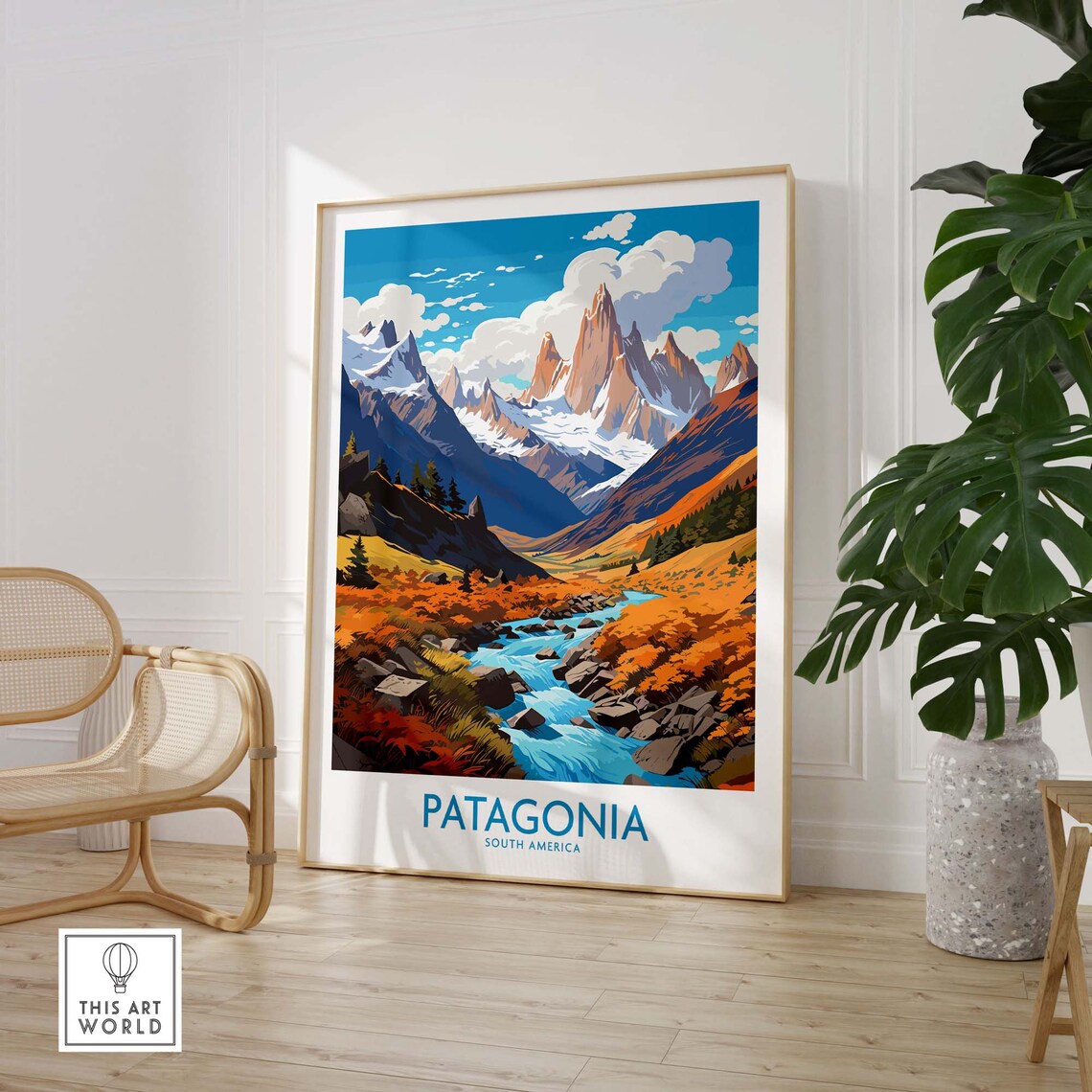Patagonia Travel Poster, Personalized Illustration Artwork - Image 2
