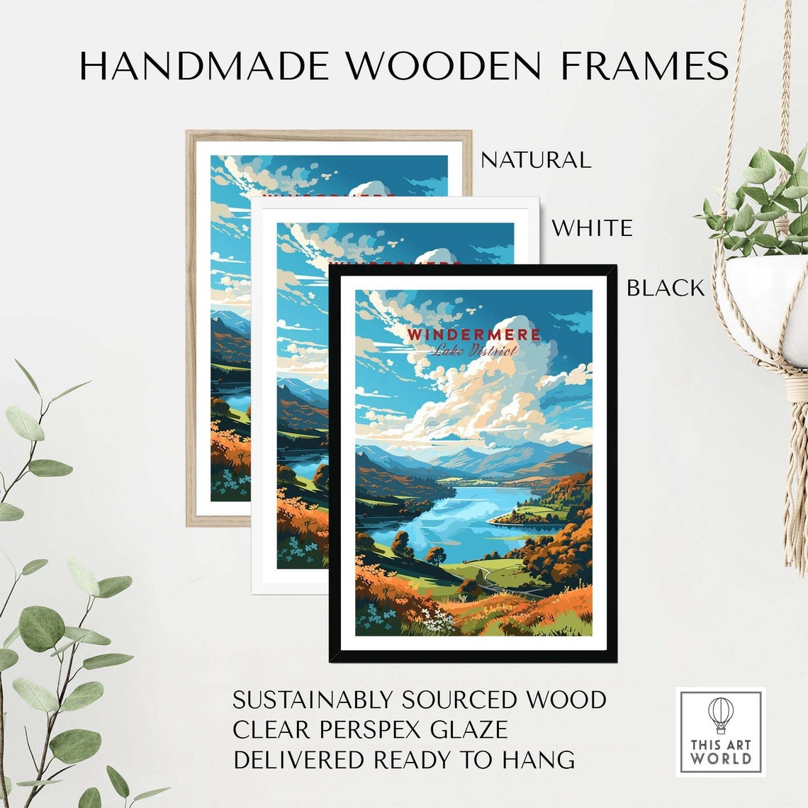 Windermere Lake District England Lake and Fells Panorama Poster - Image 4