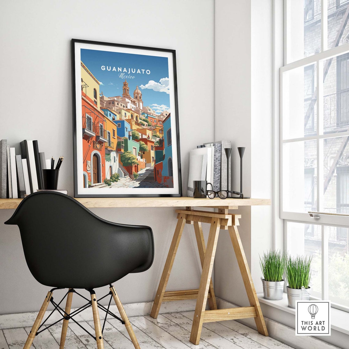 Guanajuato Mexico Vibrant Colonial Street Hillside Scenic Poster - Image 4