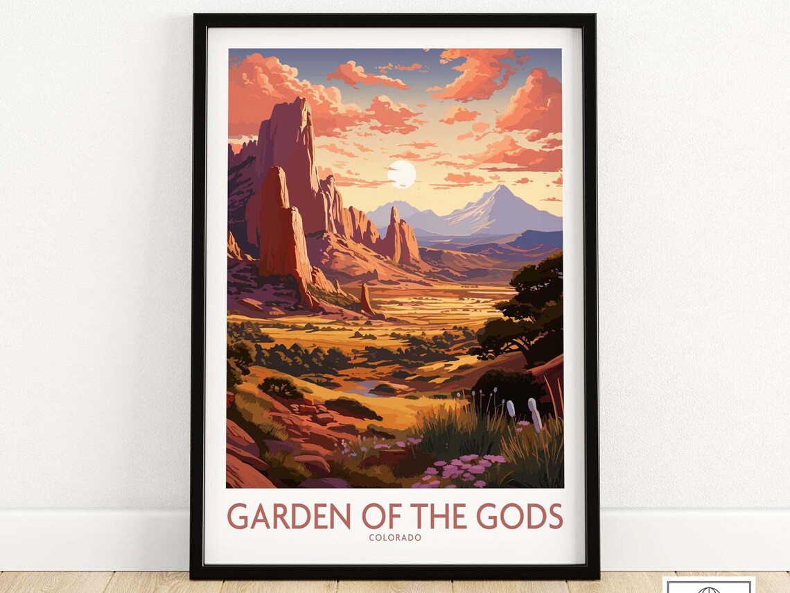 Garden of the Gods Colorado Red Rock Desert Spires Sunset Poster