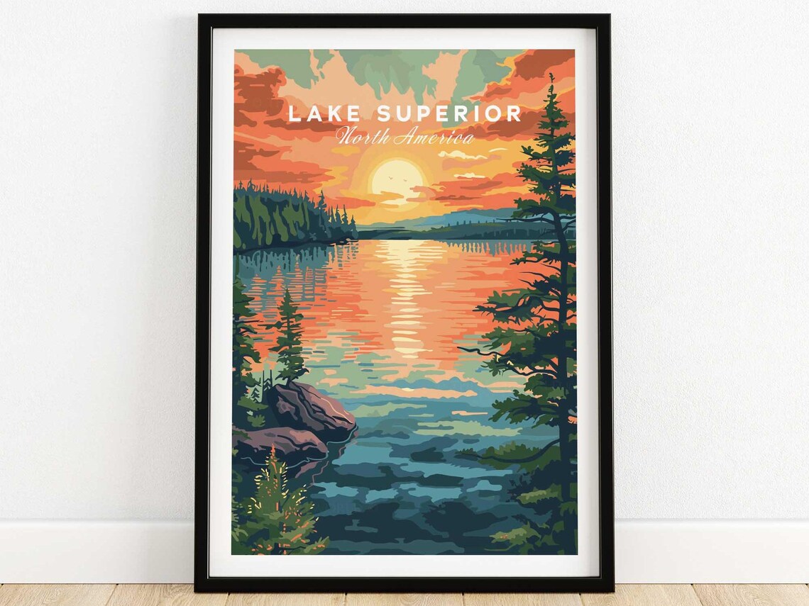 Lake Superior Travel Poster, Place-Inspired Wall Art