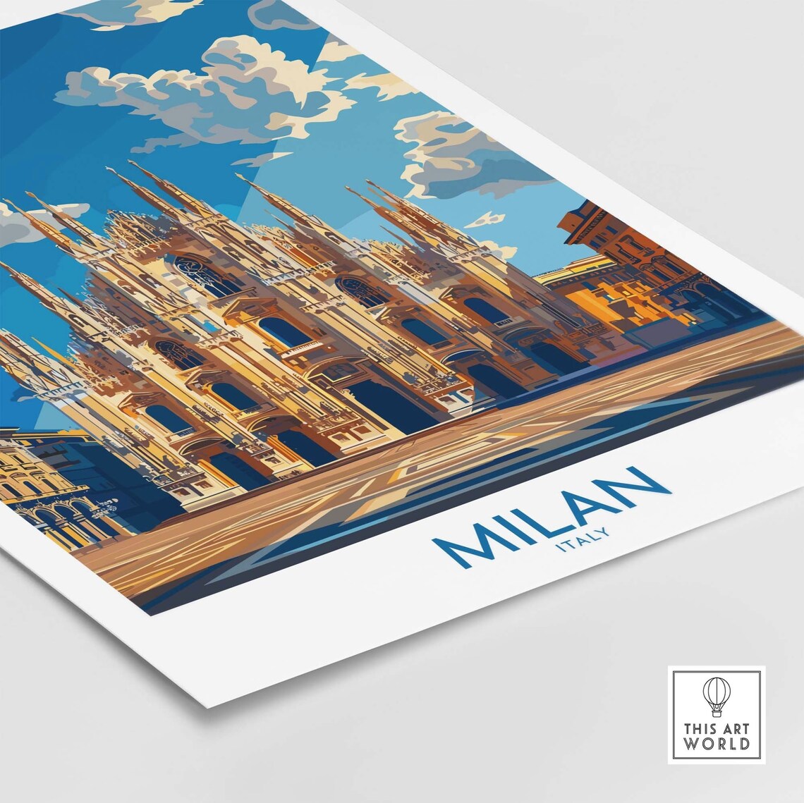 Milan Italy Travel Poster, Home Decor Art Print - Image 4