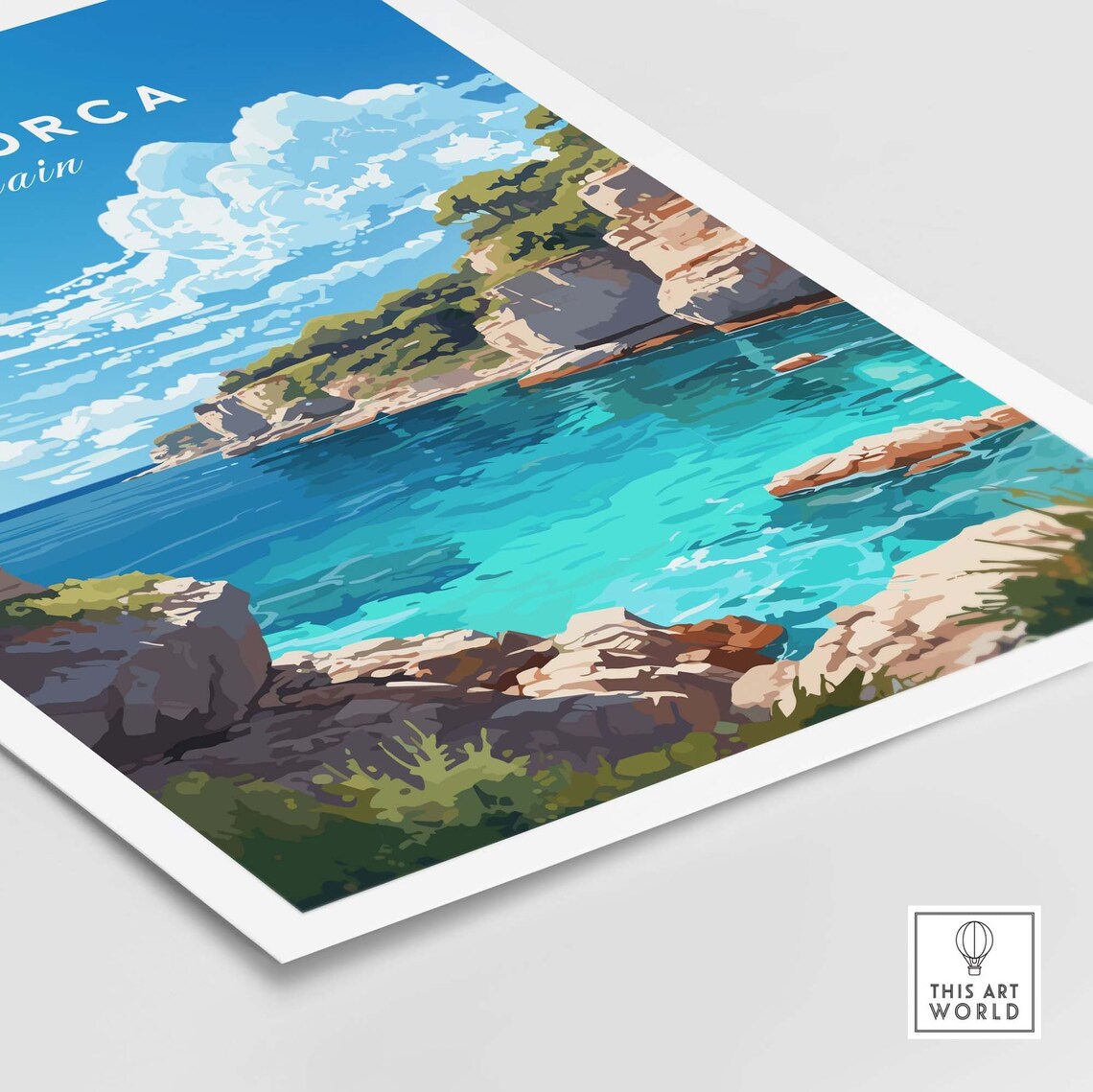 Mallorca Travel Poster Art Print for Her or Him
