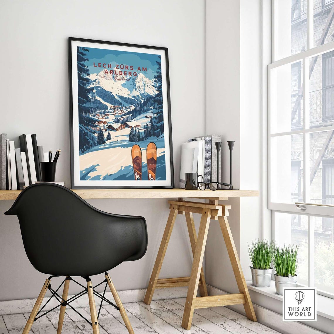 Lech Zrs Am Arlberg Ski Travel Poster - Image 4