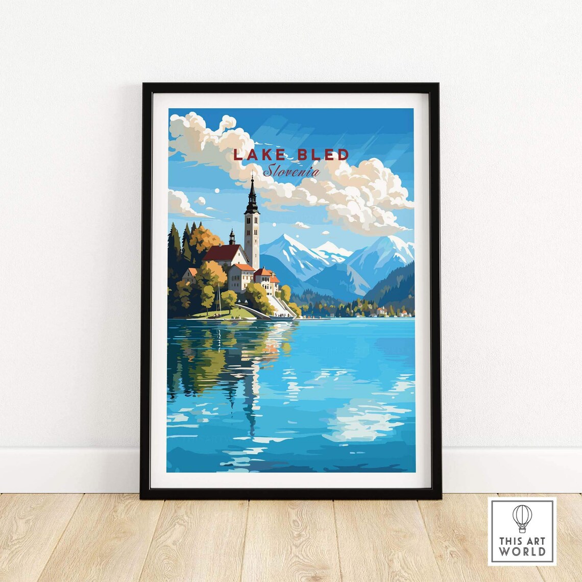 Lake Bled Slovenia Island Church Julian Alps Lake Travel Poster