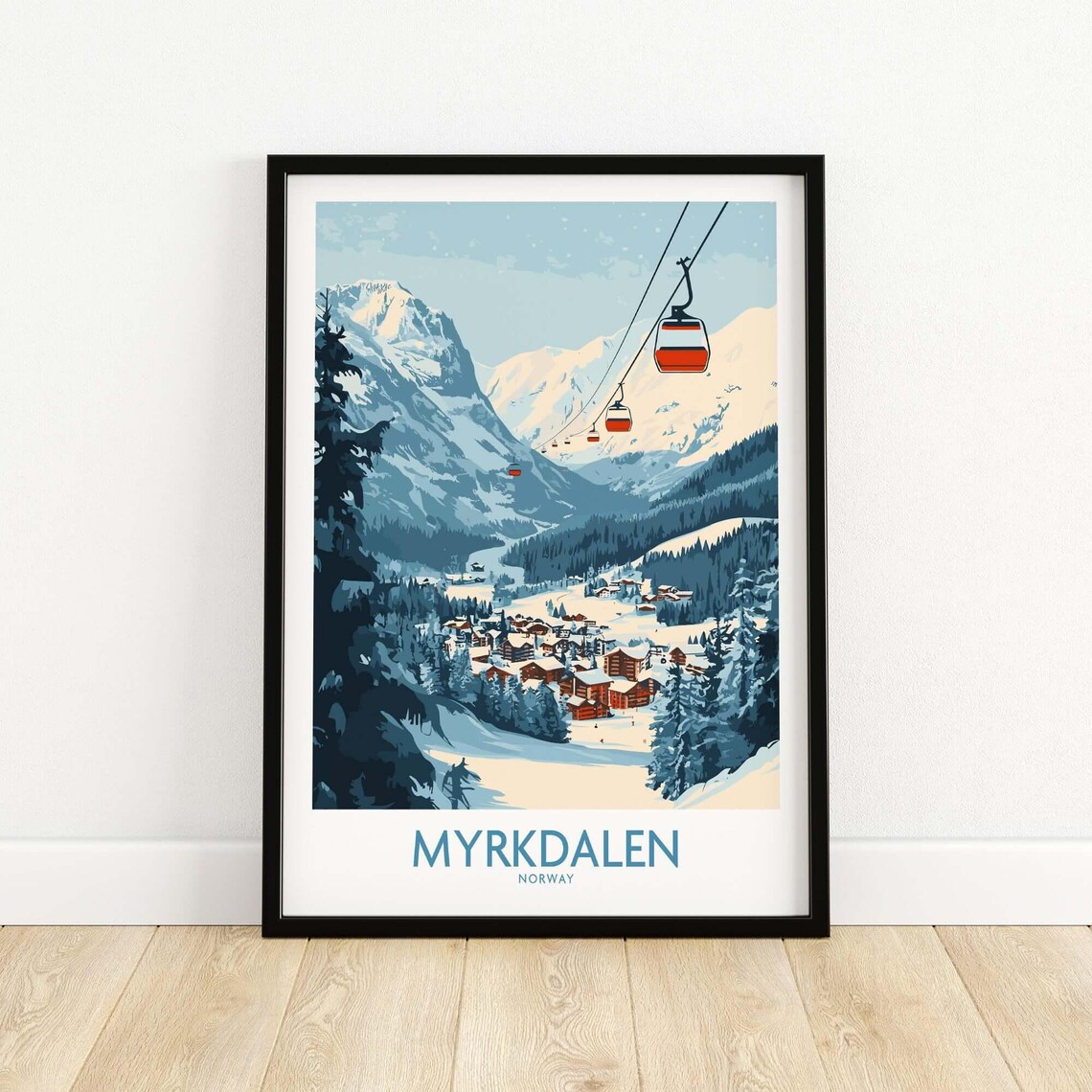 Myrkdalen Ski Poster, Stunning Landscape Art - Image 5