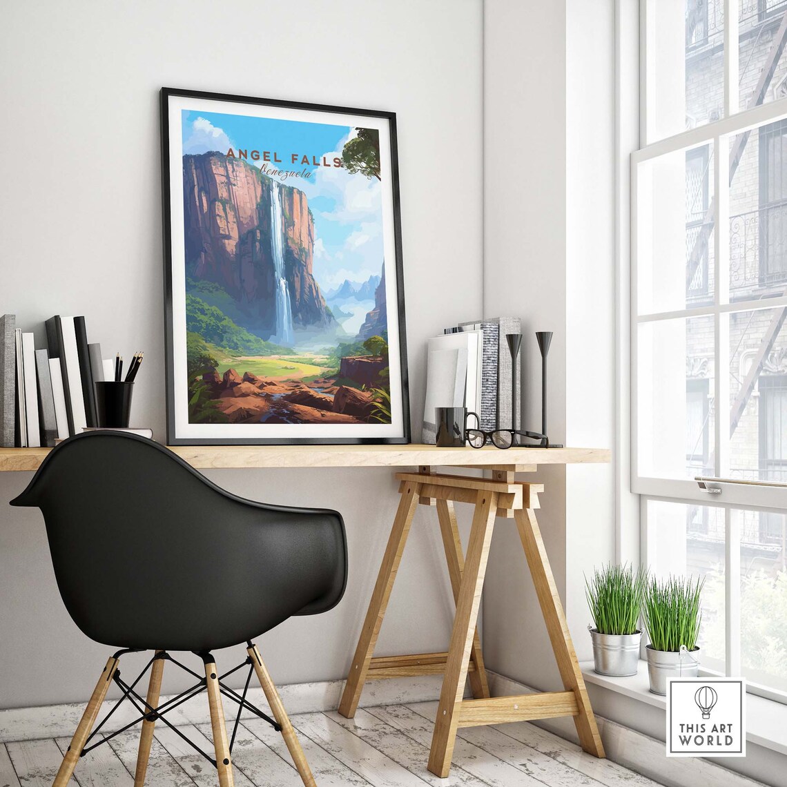 Angel Falls Venezuela Tallest Waterfall Cliff Jungle Travel Poster - Image 4