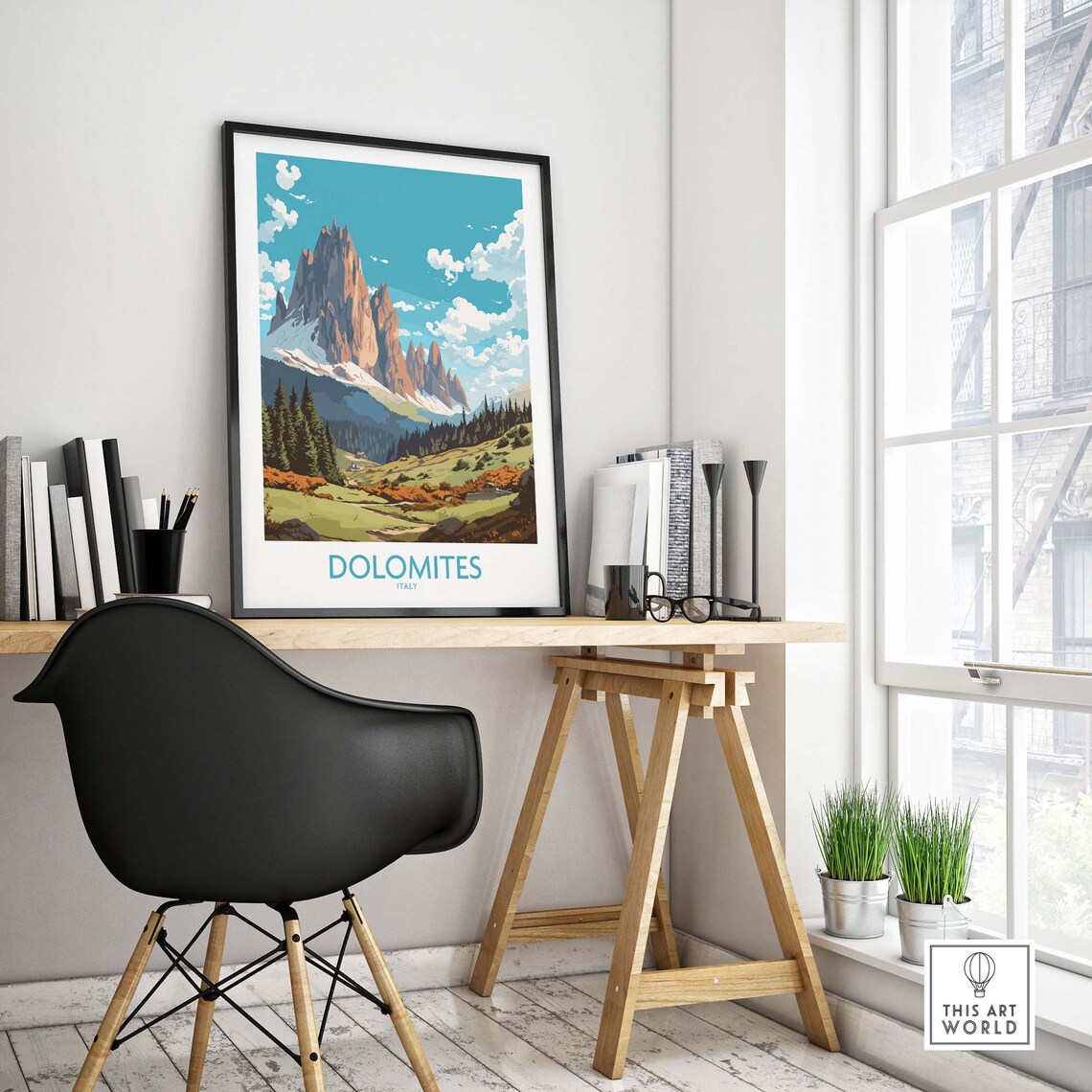 Dolomites Italy Travel Poster, Europe Wall Art Print - Image 4