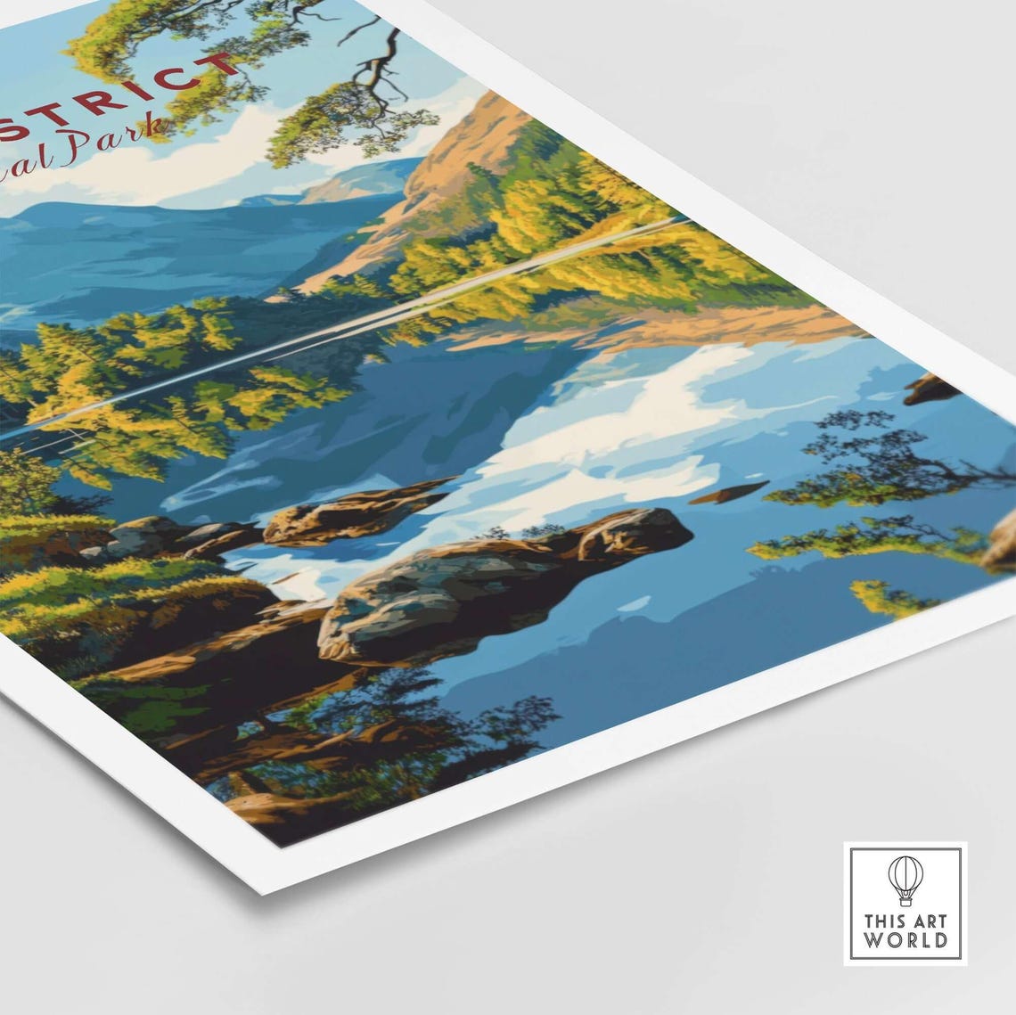 Lake District Travel Poster, Home Decor Artwork - Image 5