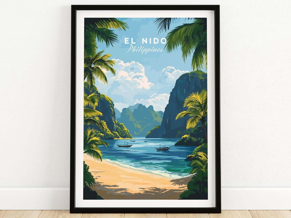 El Nido Travel Poster, Philippines Wall Decor