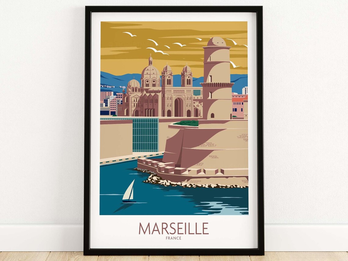 Marseille France Travel Poster Art Print