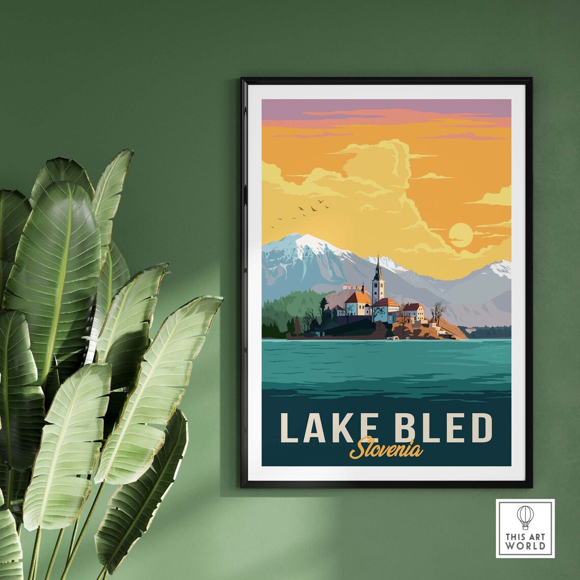Lake Bled Slovenia Travel Poster, Home Decor - Image 2
