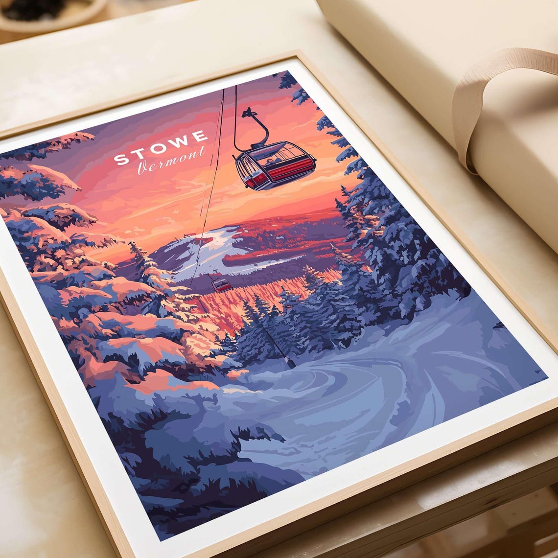 Stowe Ski Resort, Vermont Winter Sports Art Print - Image 5