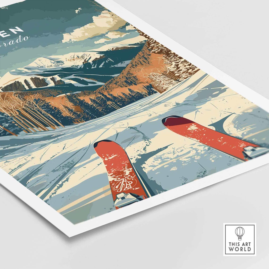 Aspen Ski Resort Colorado Travel Poster - Image 5