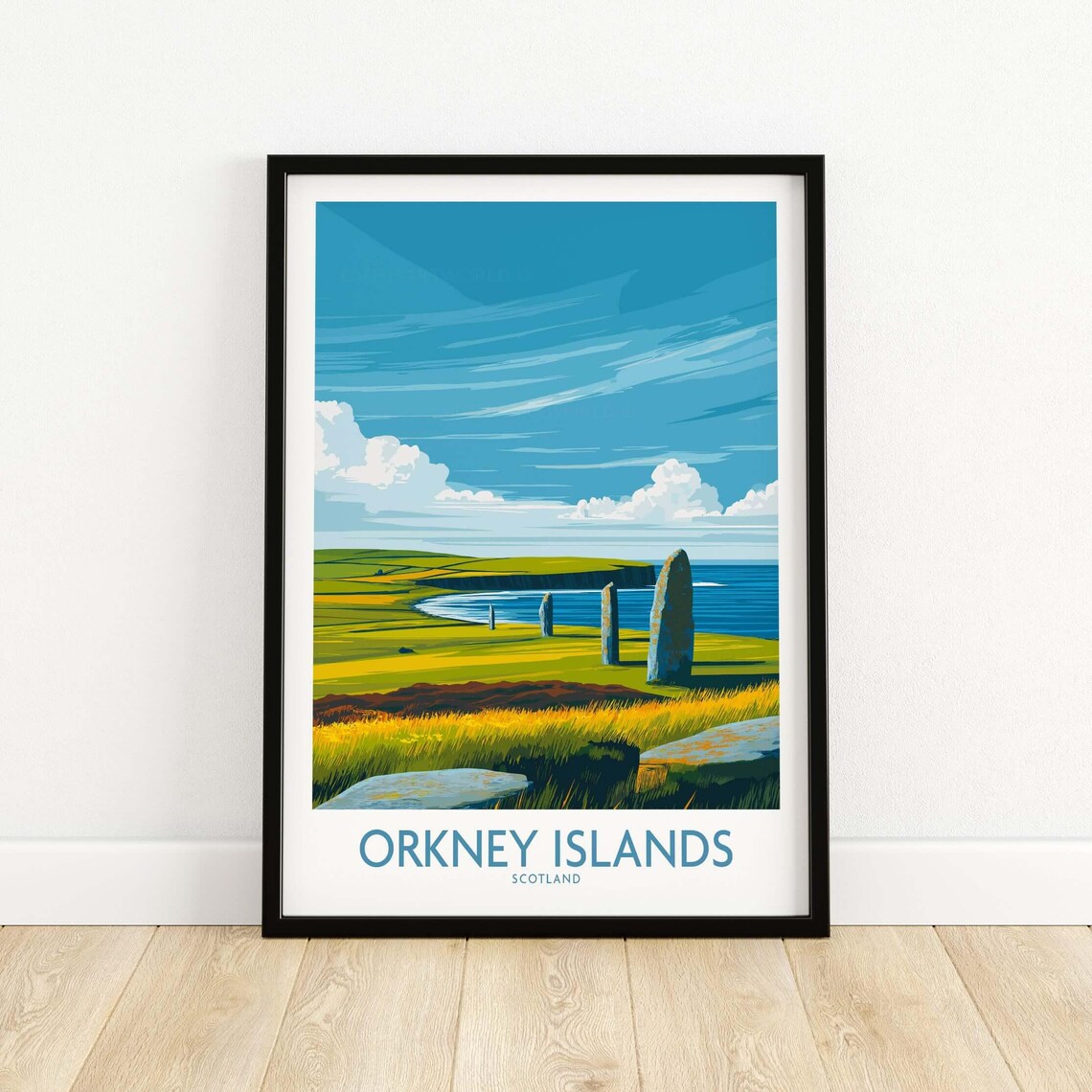 Orkney Islands Travel Poster, Historic Landscape Print