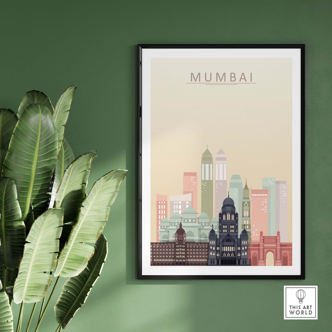 Mumbai Skyline Print, Cityscape Travel Poster - Image 2