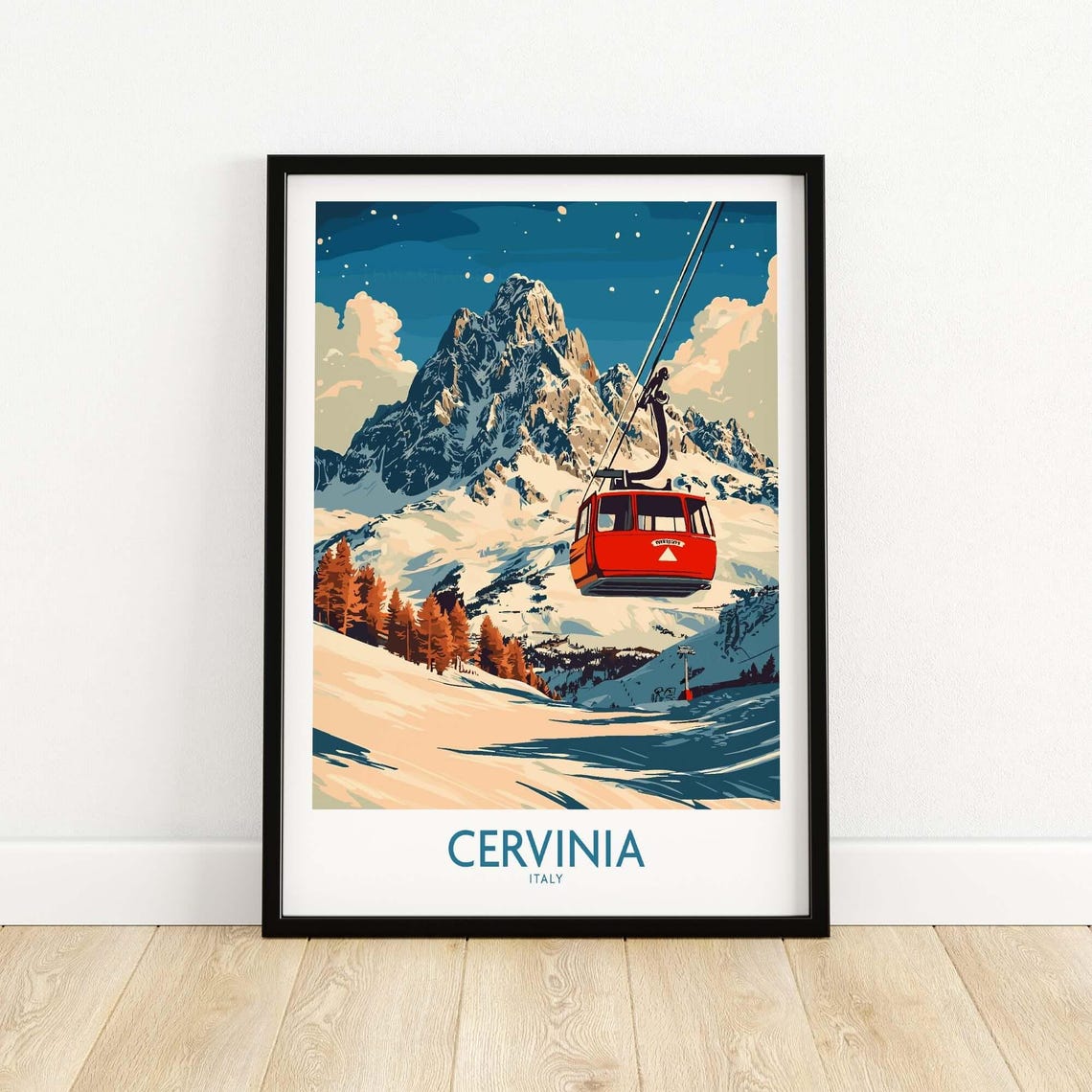 Cervinia Ski Resort Travel Poster, Italy - Image 5