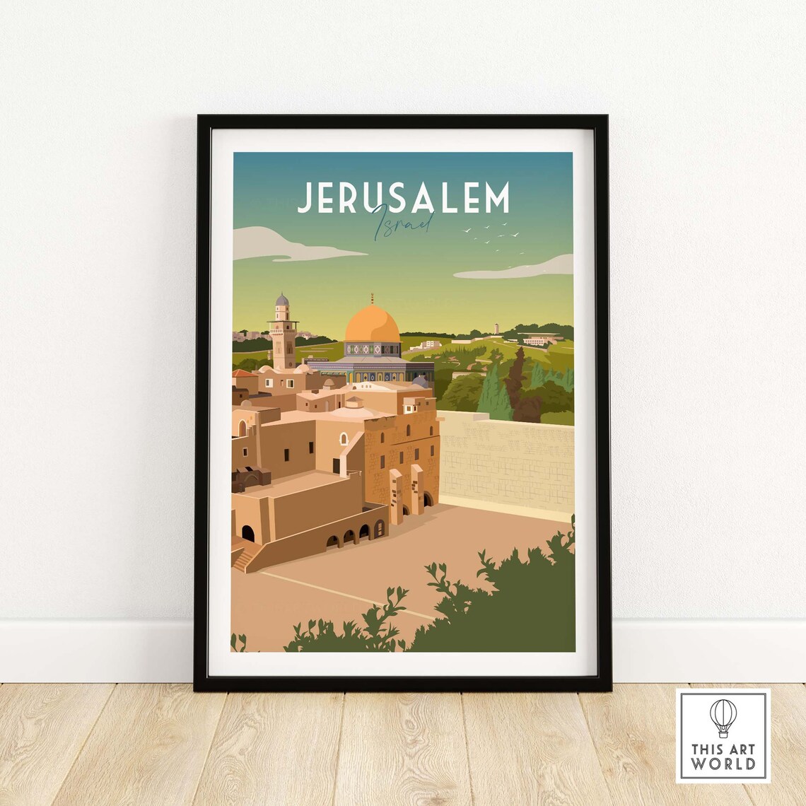Jerusalem Travel Poster, Israel Travel Poster Print