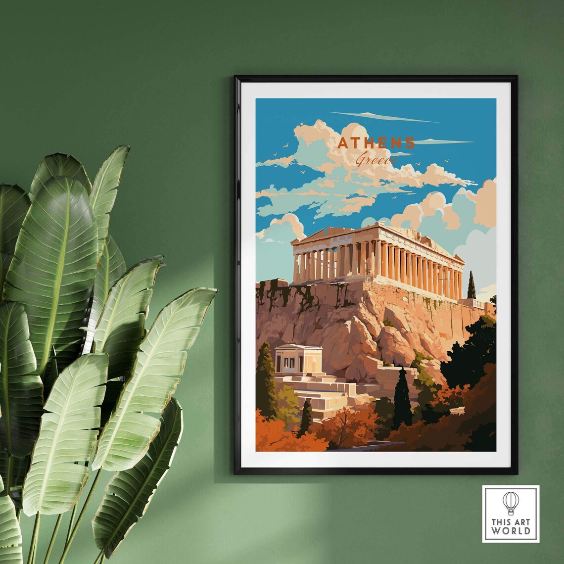 Athens Greece Travel Poster, Vintage City Art Print - Image 2