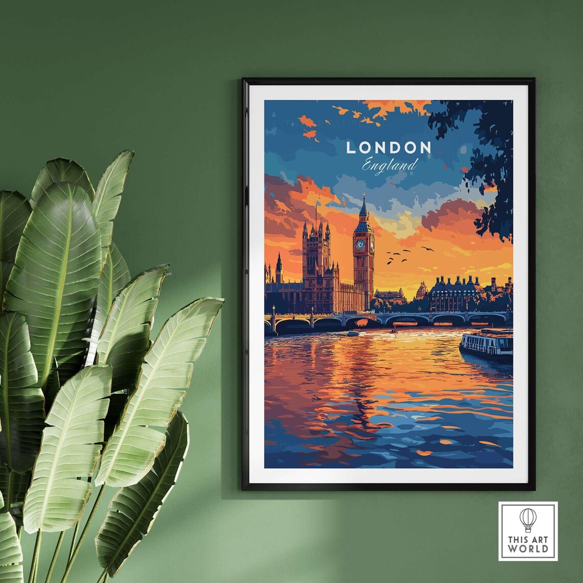 London Skyline Art Print, Big Ben London Decor - Image 2