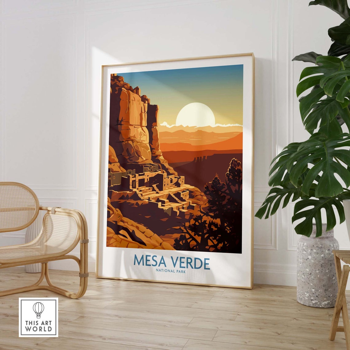 Mesa Verde National Park Ancient Cliff Dwellings Sunset Glow Poster - Image 3