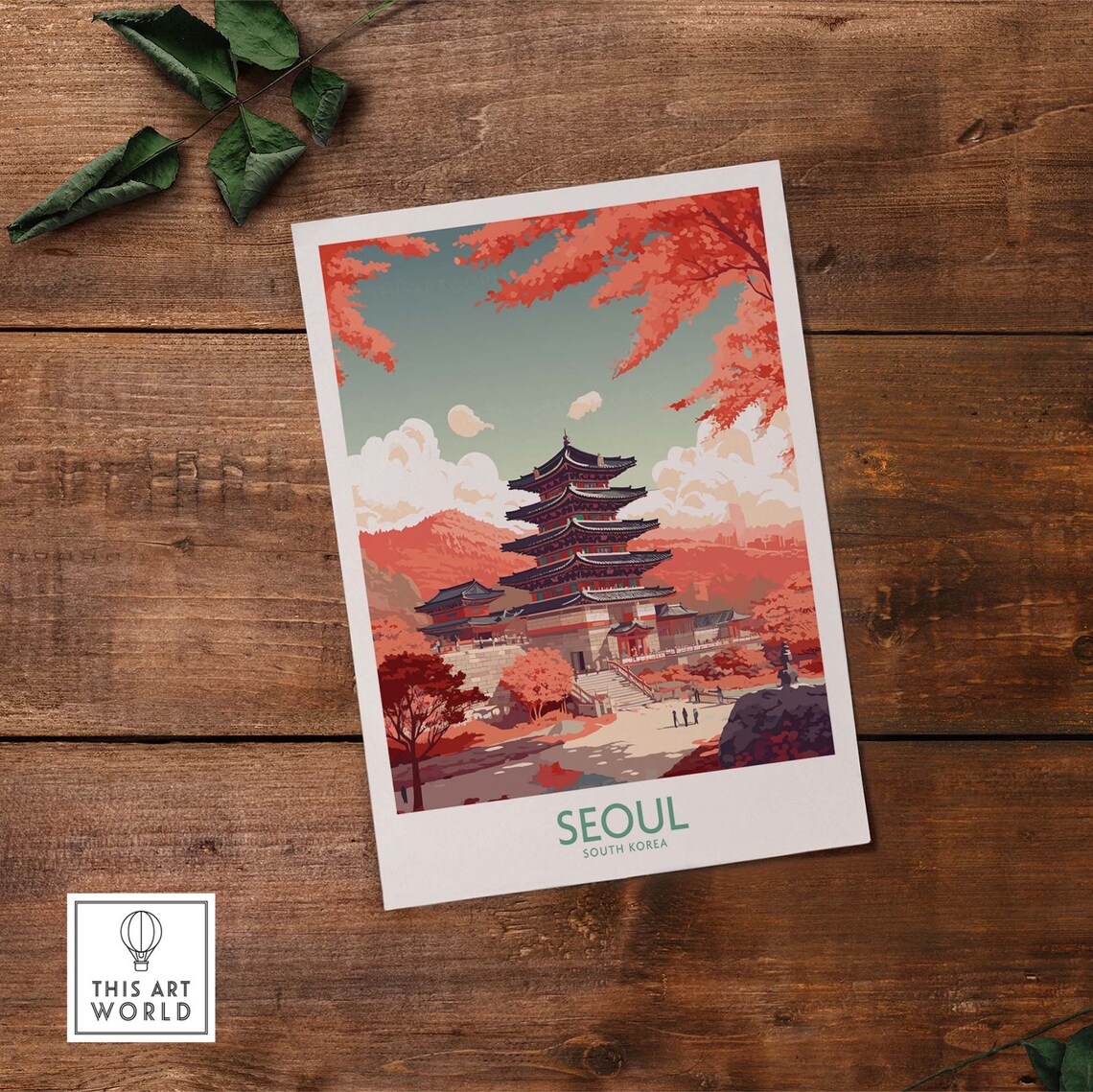 Seoul South Korea Travel Poster Art Print